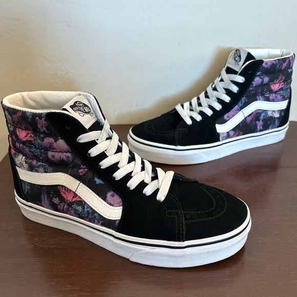 Vans Shoes - Vans Sk8-Hi, Warped Floral, Purple/Black/Pink/Blue/White